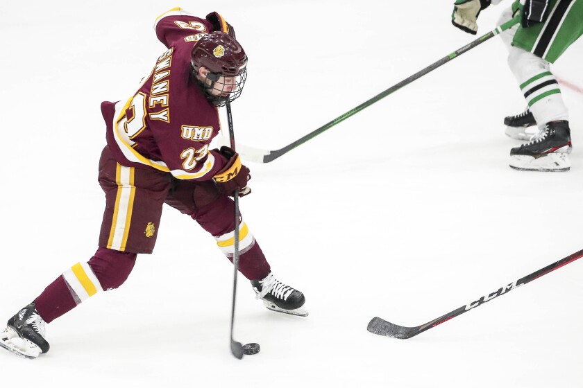 Bulldogs' Swaney makes NHL debut Thursday with Minnesota Wild in OT loss at  Nashville - Duluth News Tribune