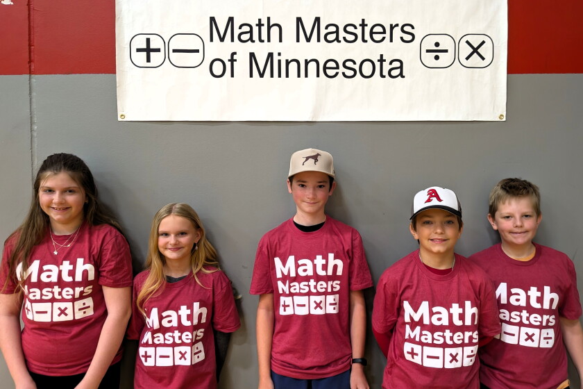 Mn Math Team Alexandria 5th grade teams, individuals shine at regional Math Masters ...