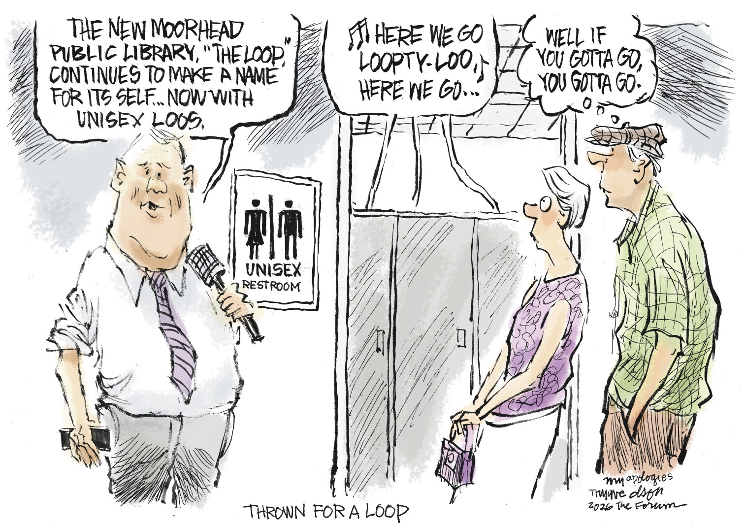 Trygve Olson cartoon: Thrown for a loop