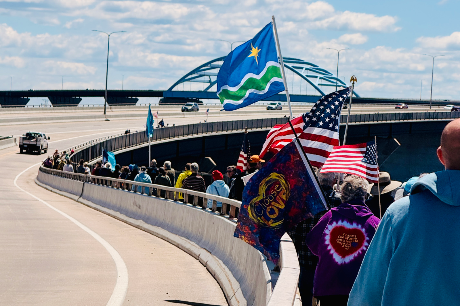 Flag Day demonstration connects Twin Ports