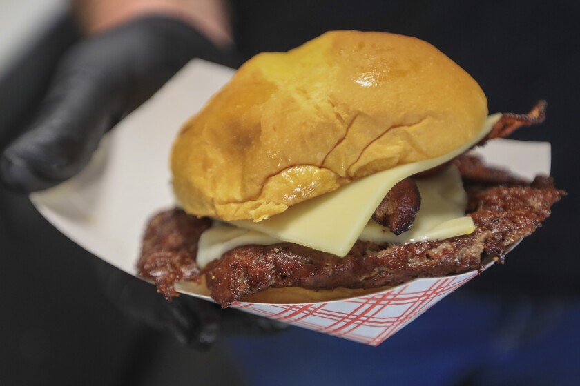 Chef preparing hamburgers