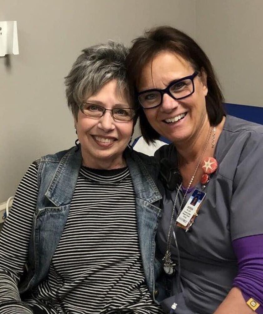 Noreen_Mary Tiedeman, left, of Walker, one of the patients Noreen offered therapy to, and became friends with, before Marys passing, Nov. 2019.jpg