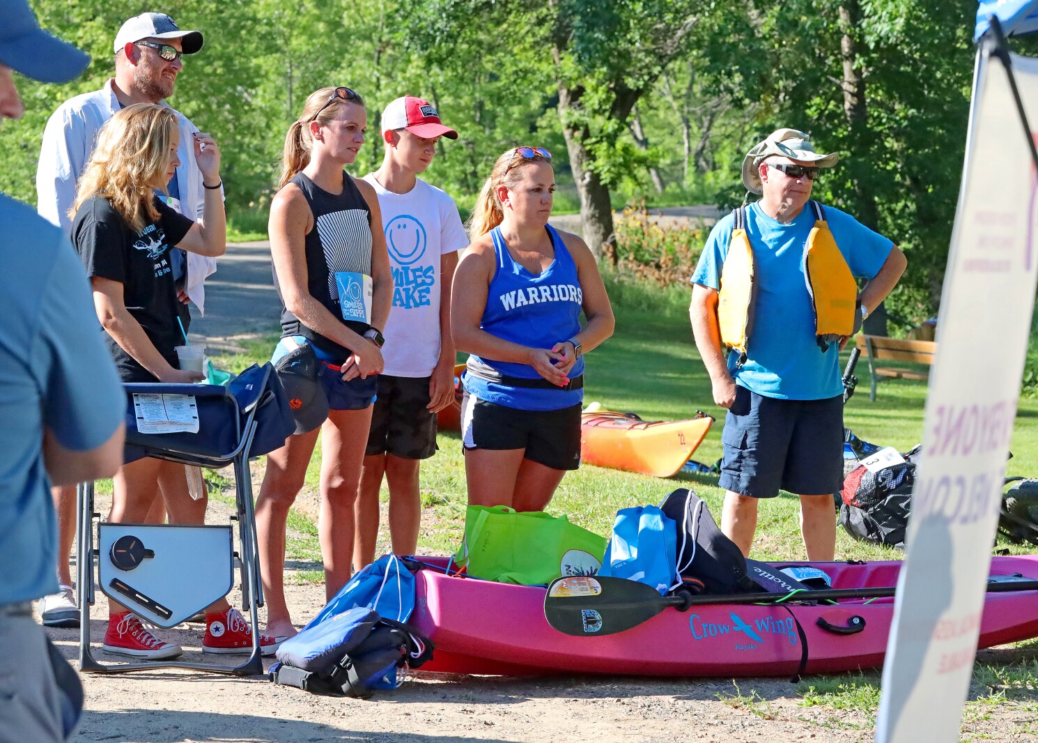 Racers head up the Mississippi River on Saturday, July 30, 2022, going from Kiwanis Park to Evergreen Landing and back again in Brainerd.