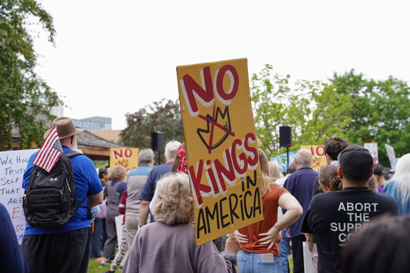 Photo No Kin March 'No Kings' march drew a crowd of 3,000 to protest Trump - Post Bulletin ...