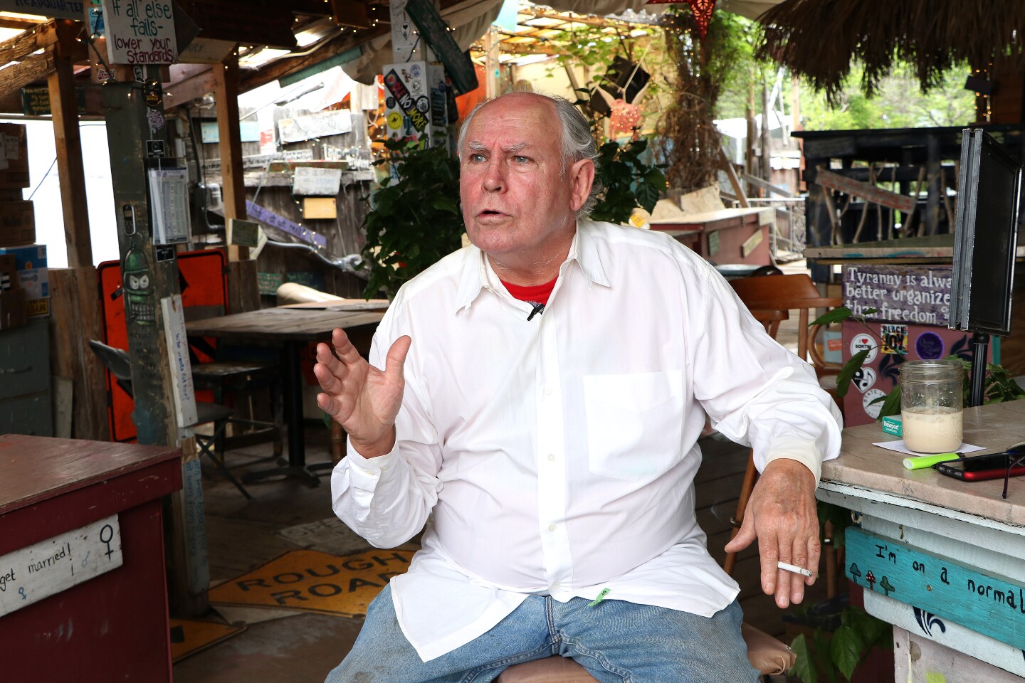 Man talks at bar