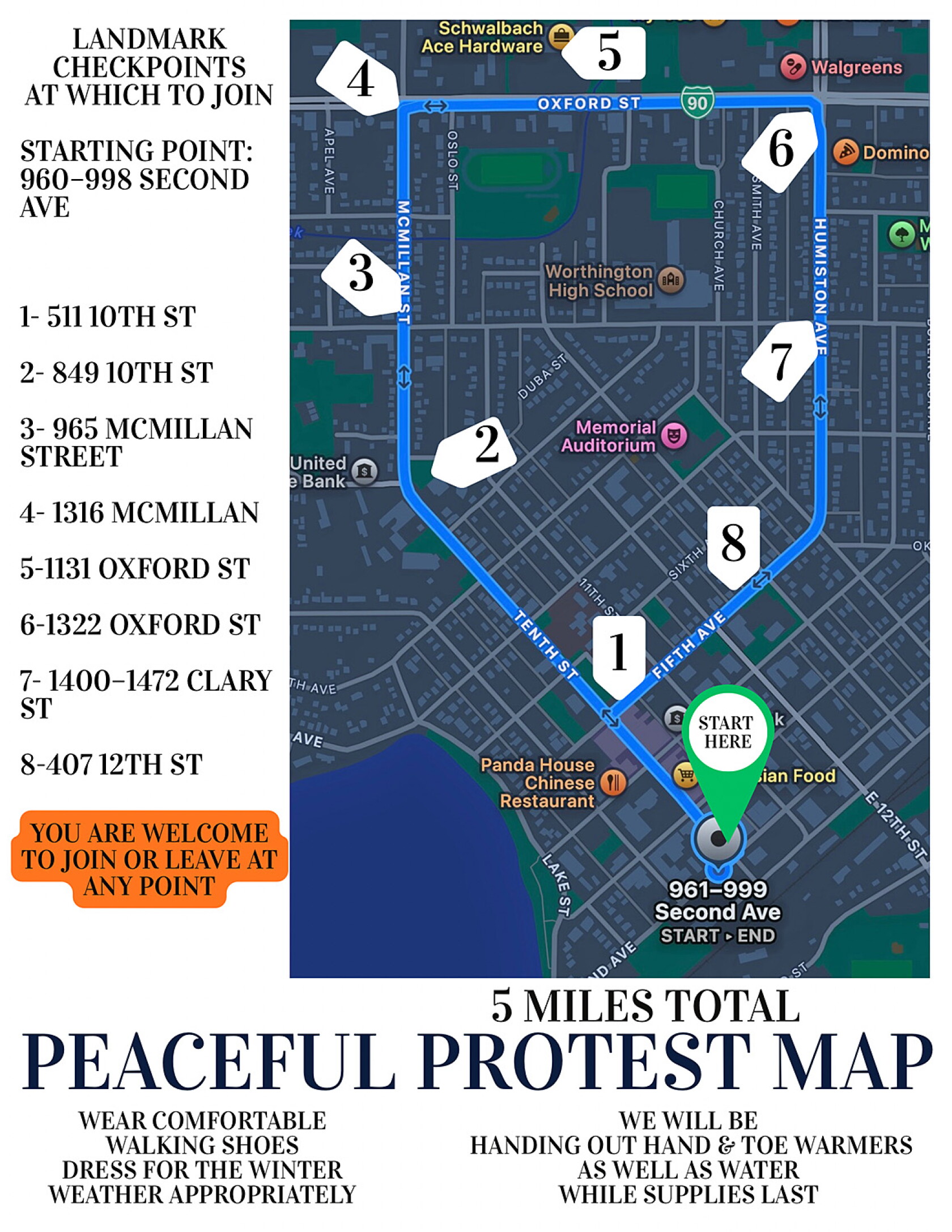 Protest Maproute Simple Anti-ICE peaceful protest planned Sunday in Worthington - The Globe ...
