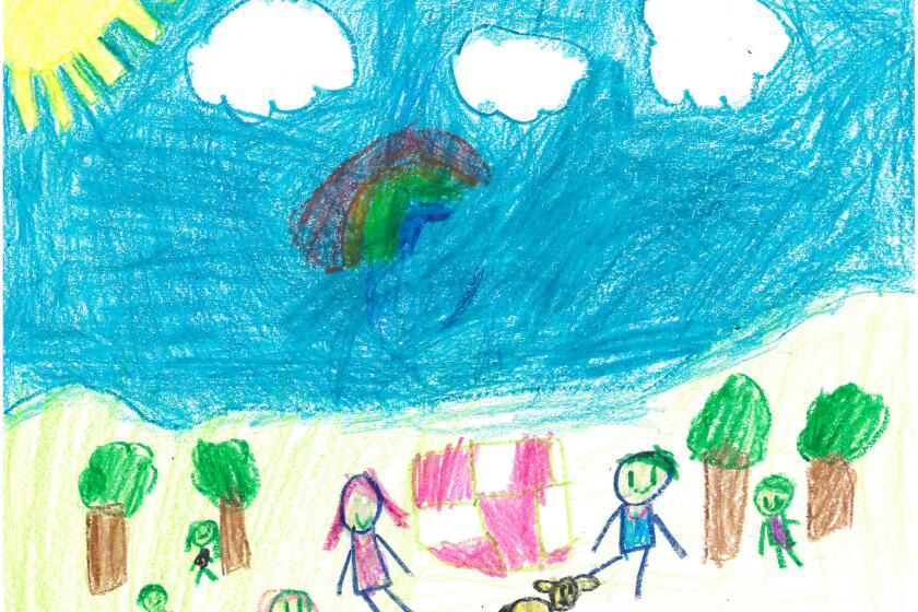 Dreaming of the beach. Weather drawing by Emily Pratt of Mrs. Meyer's third-grade class at Harrison Elementary School.