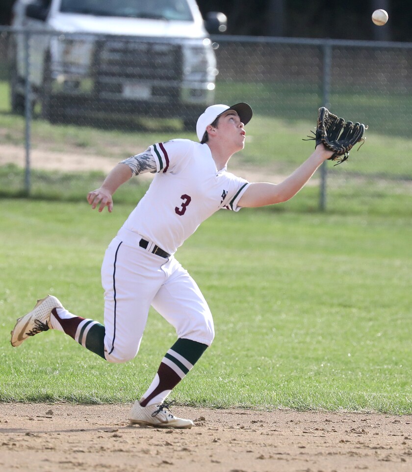 Northwood/Solon Springs’ Colby Latvala (3) chases down a pop fly