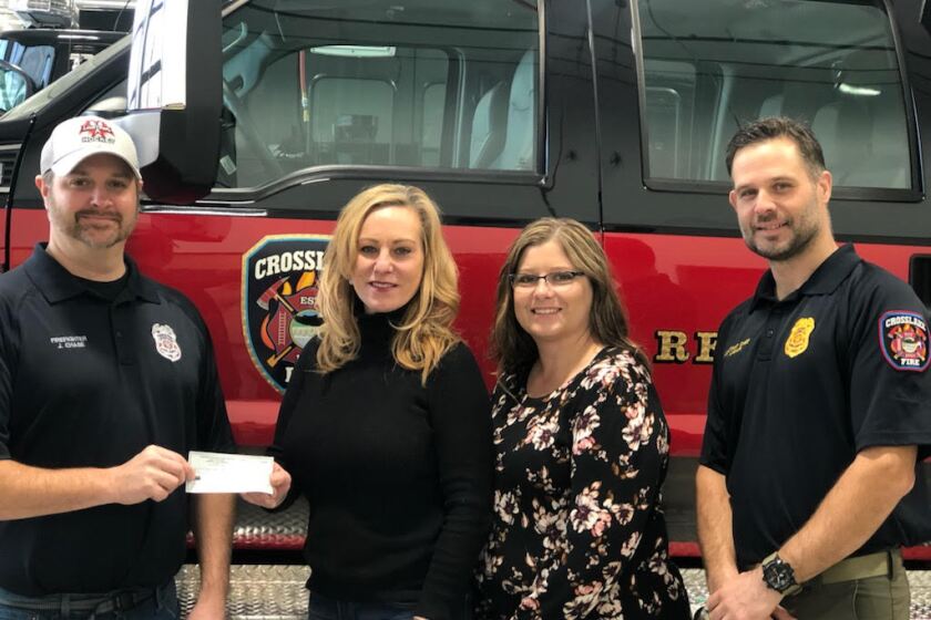 Crosslake Fire Department with donation