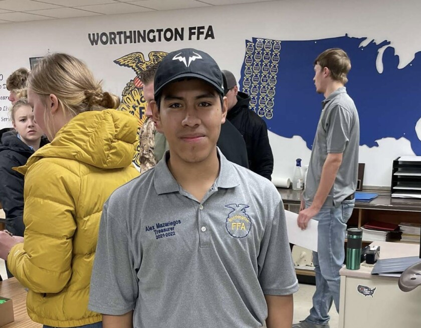 Alex Mazariegos served as the treasurer of the Worthington FFA for two years.
