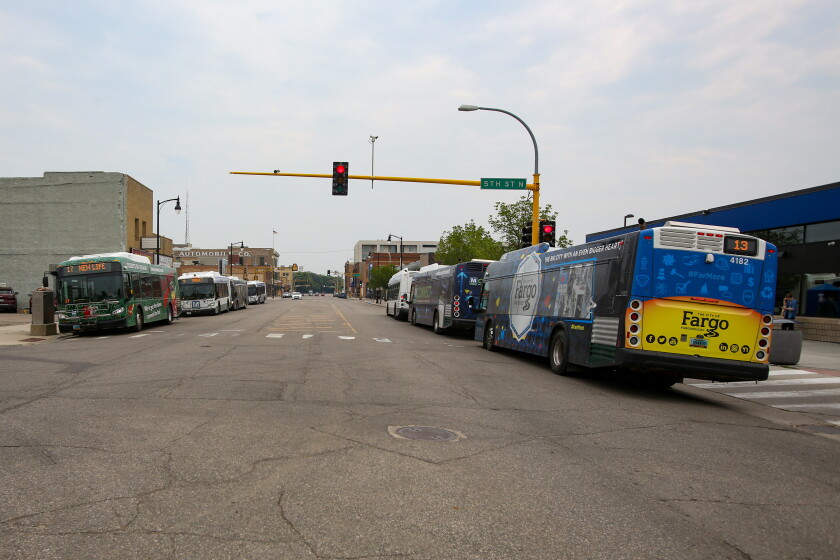 Matbus Construction at MATBUS terminal leaves buses outside - InForum | Fargo ...