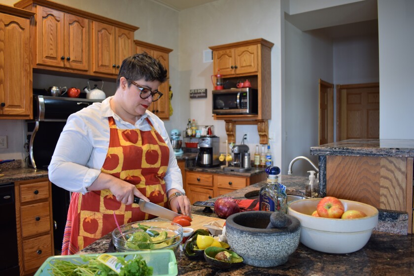 Kandace Creel Falcón in the kitchen