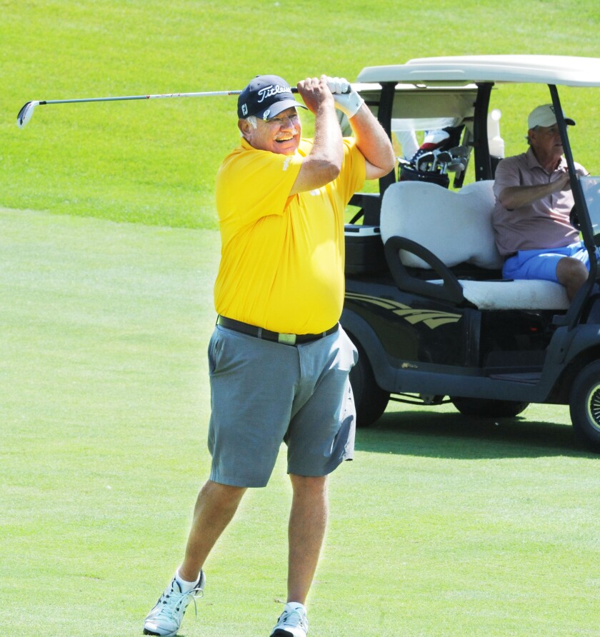 Jon Empanger hits a shot down the No. 6 fairway on Aug. 5, 2022.