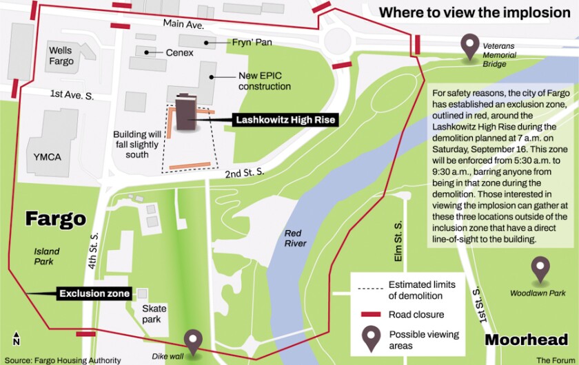 Where to safely watch the Fargo high-rise implosion this Saturday ...