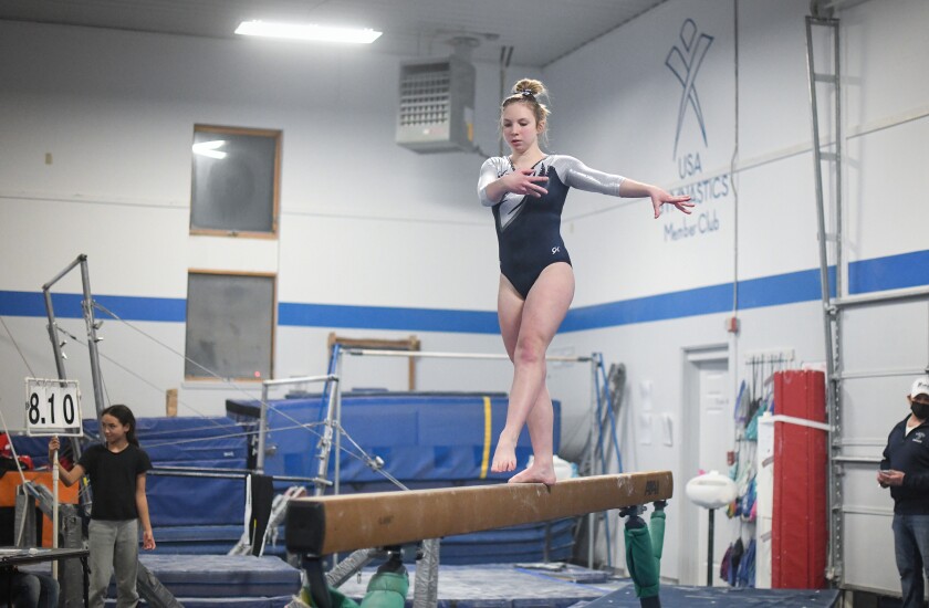 Bemidji competes against Alexandria in gymnastics