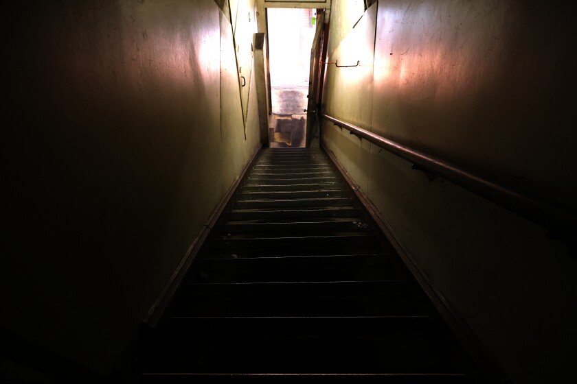 Steep stairs leading downward