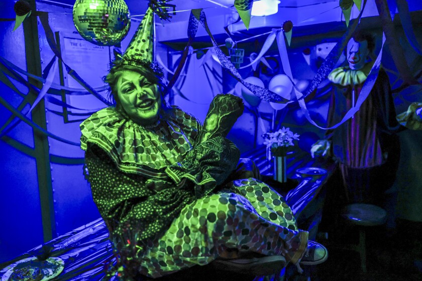 actors perform at haunted ship