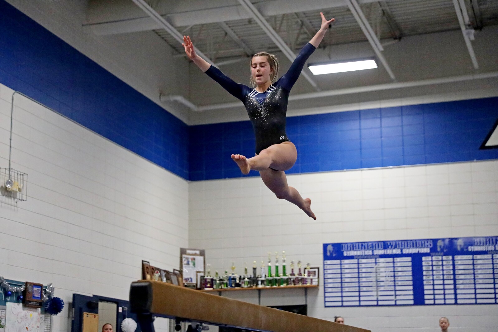 Brainerd gymnastics against Sauk Rapids on Friday, Jan. 13, 2023, at Brainerd.