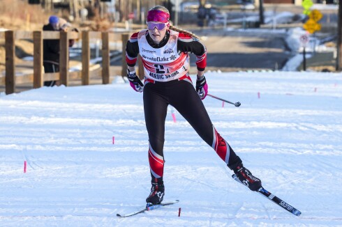 high school skiers participate in Nordic race