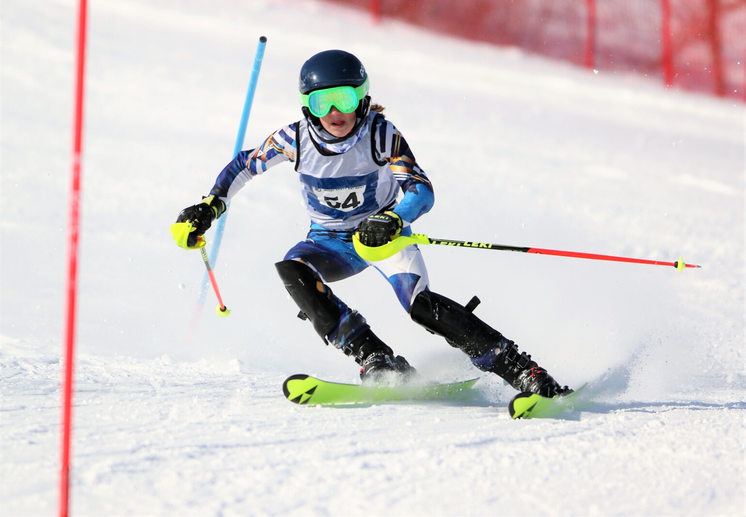 Alpine skier competes in state.