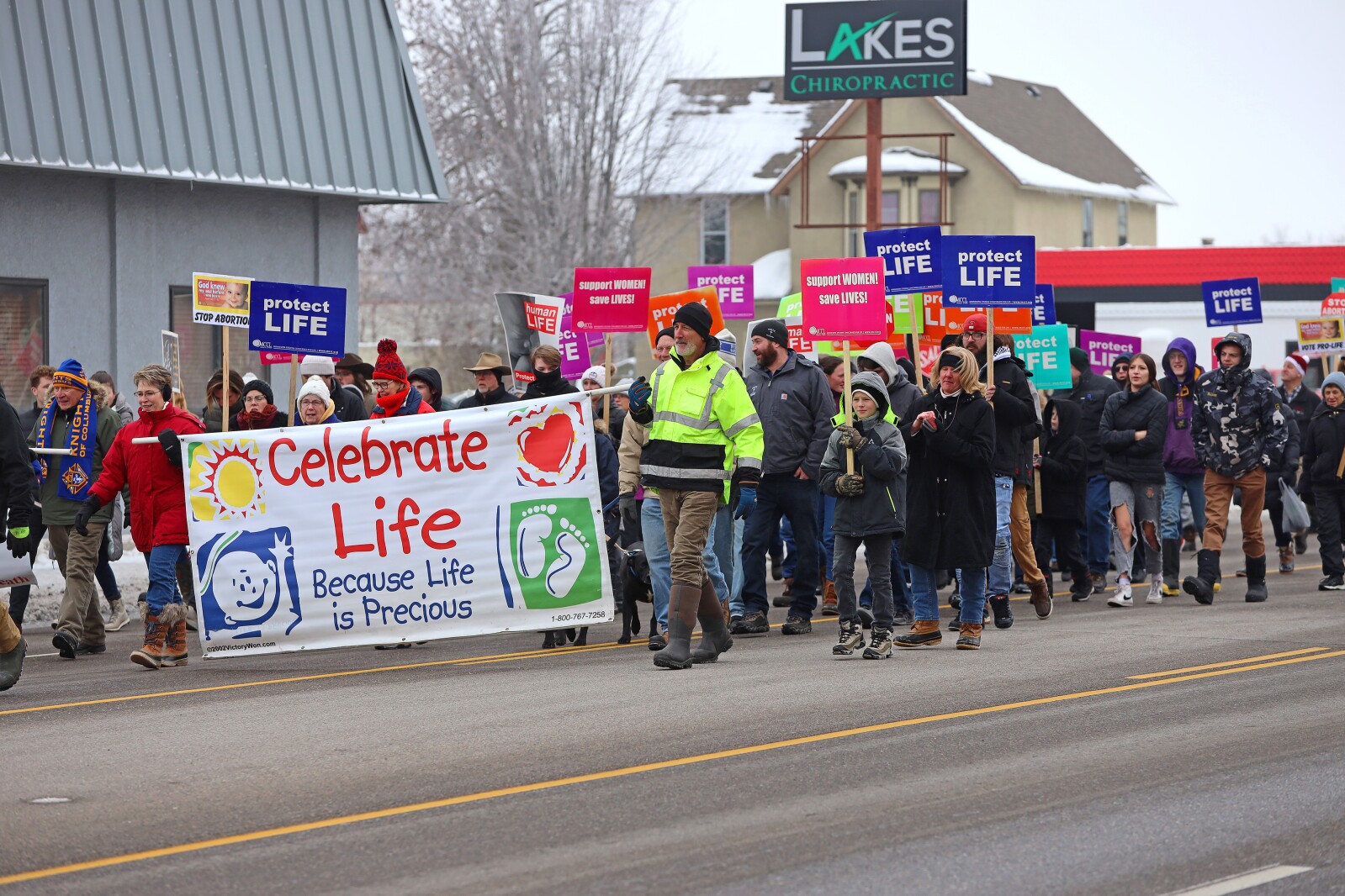 People participate in the March for Life on Sunday, Jan. 22, 2023, in Brainerd.