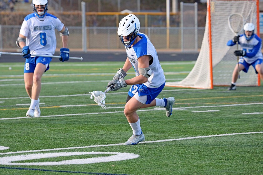 Brainerd Boys Lacrosse vs Sartell/Sauk Rapids Thursday, April 21, 2022, in Brainerd.