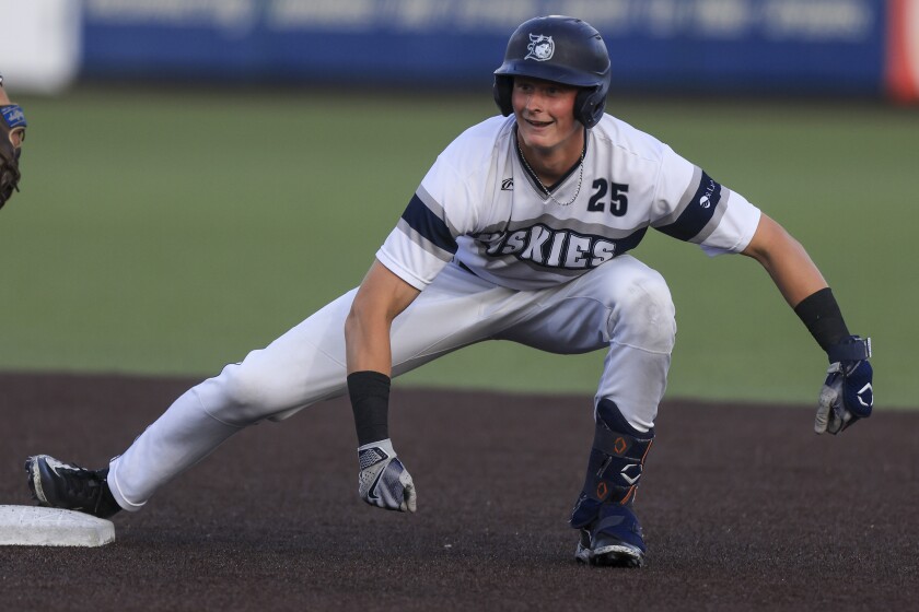 college men play baseball
