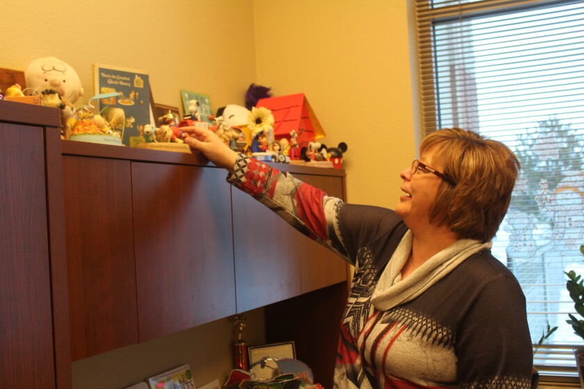 Sherry Libis has made a lot of great memories in her time as Prairie Rose Elementary's principal, resigning now to go spend more time with family. (Iain Woessner/The Dickinson Press)