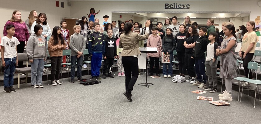 Worthington Middle School's Seventh Grade Choir will perform, along with other WMS and Worthington High School choirs, at a concert starting at 7 p.m. Monday in the WHS gym.