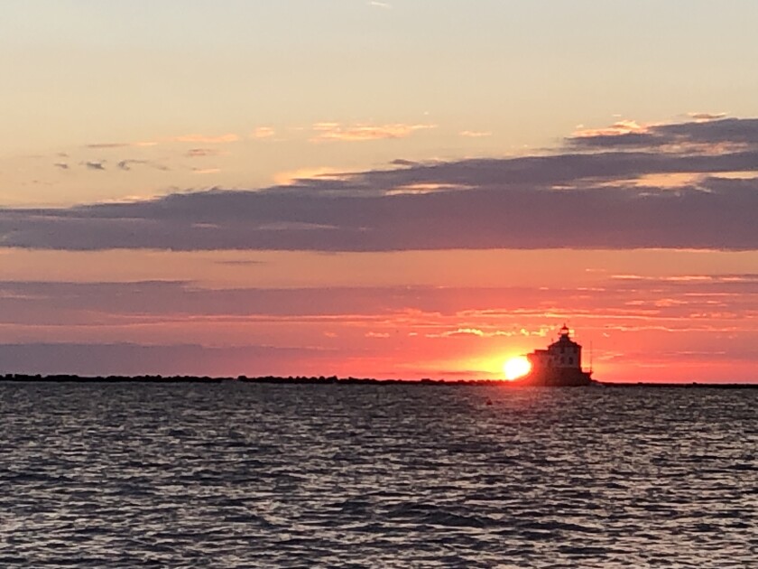 Sunset on a lake.
