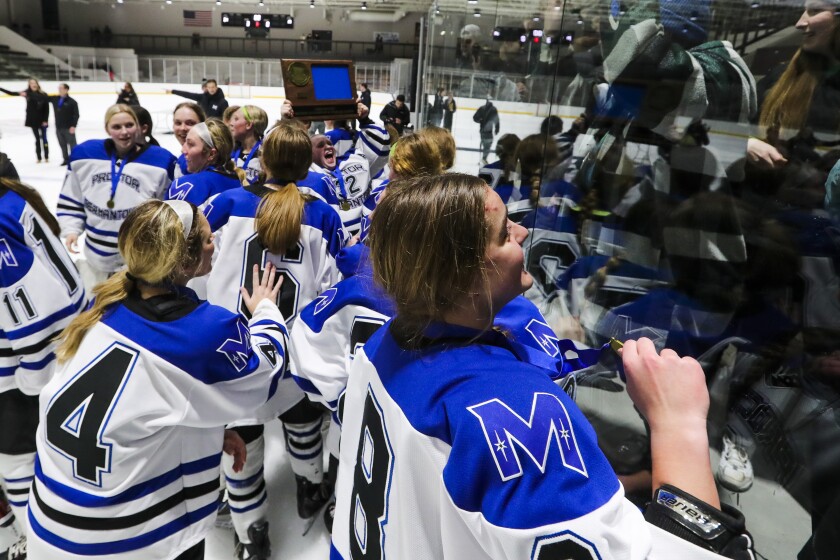 Proctor/Hermantown girls hockey shut out Marshall School to win Section 7A Final.