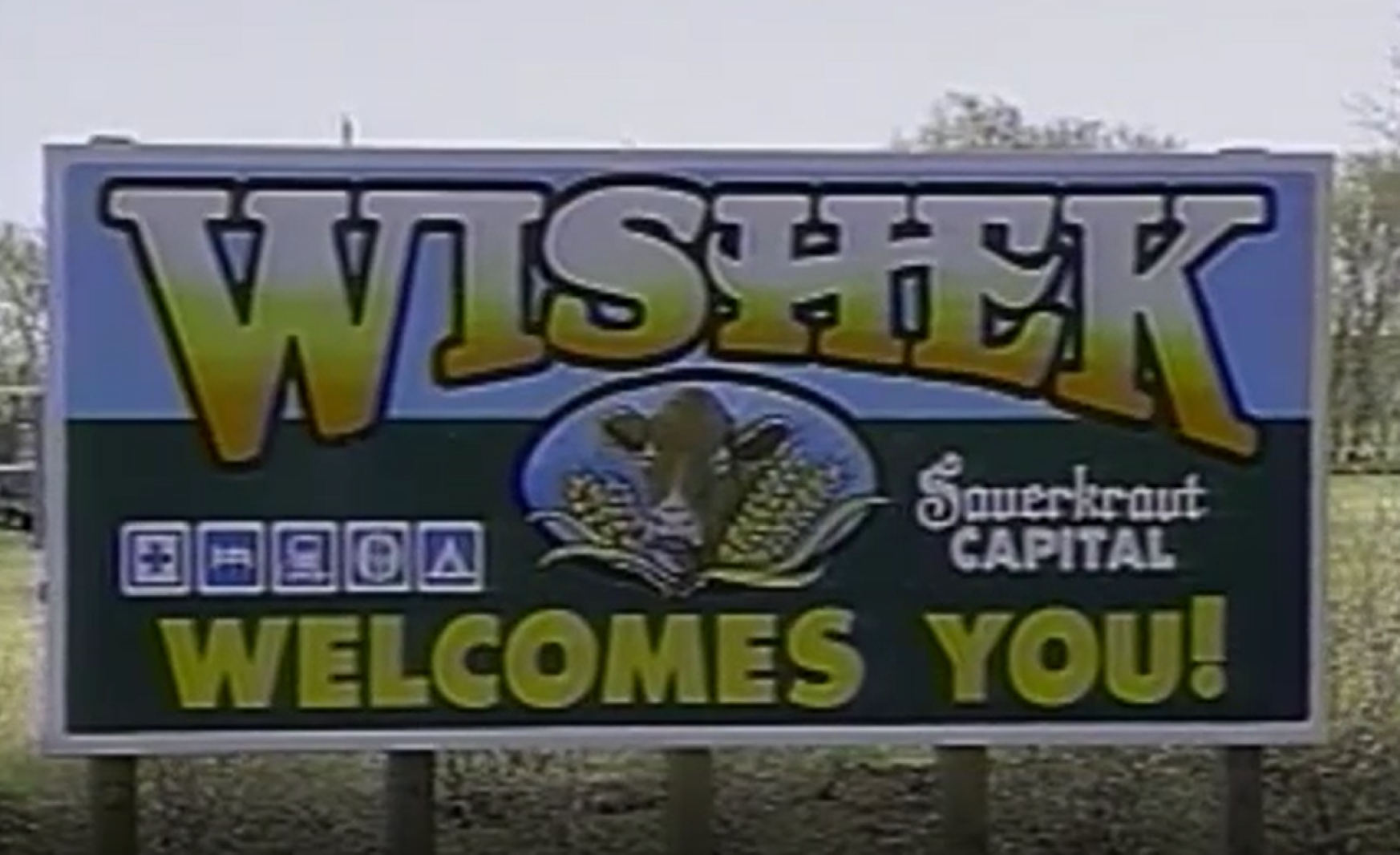 Wishek welcome sign 1994