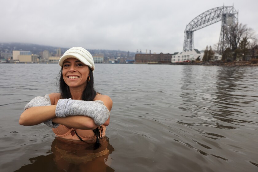 people swim in cold water in December