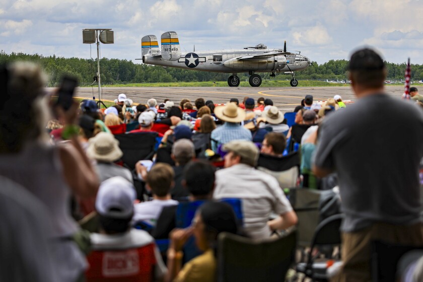 military aircraft on display at airshow