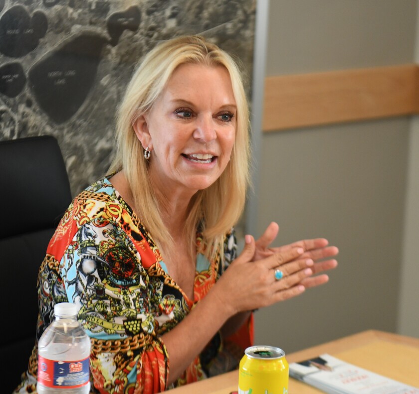 U.S. Senate Republican candidate Karin Housley speaks at the Brainerd Lakes Chamber of Commerce Monday, July 30, about her bid for Congress and her opponent, Sen. Tina Smith, D-Minn. Steve Kohls / Brainerd Dispatch Video