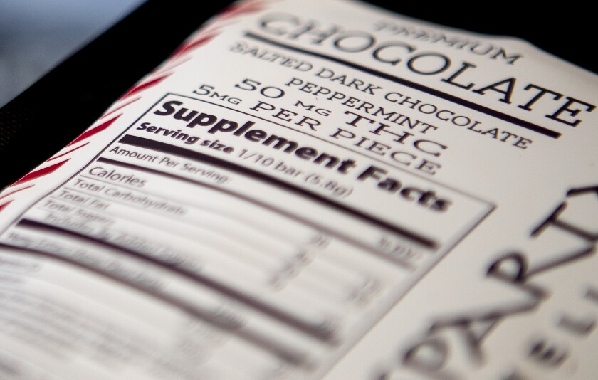 A chocolate bar containing THC is one of the edibles for sale at D & D Smoke in Willmar. Willmar City Council on Monday passed an emergency ordinance temporarily regulating the sale of THC cannabinoid products in the city.