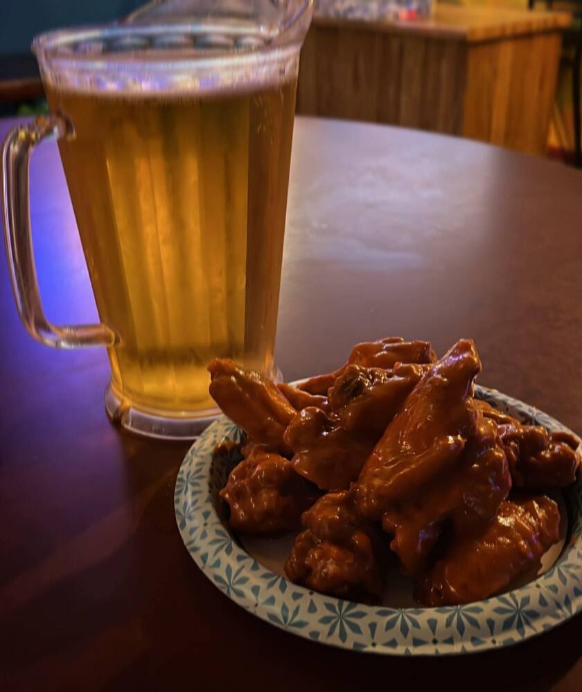 Wings and beer from Parrot's Cay Tavern and Grill in Grand Forks