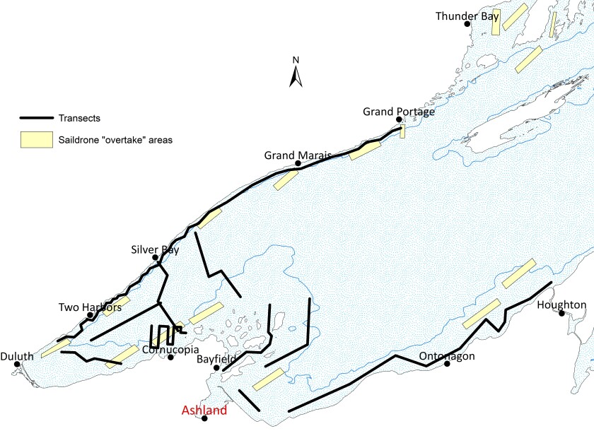 Saildrone routes on Lake Superior