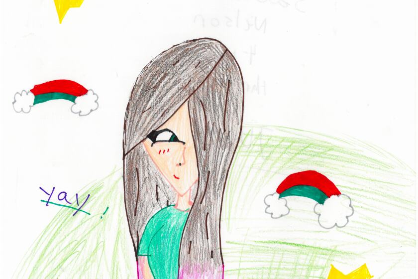 A drawing of a girl enjoying the month of June