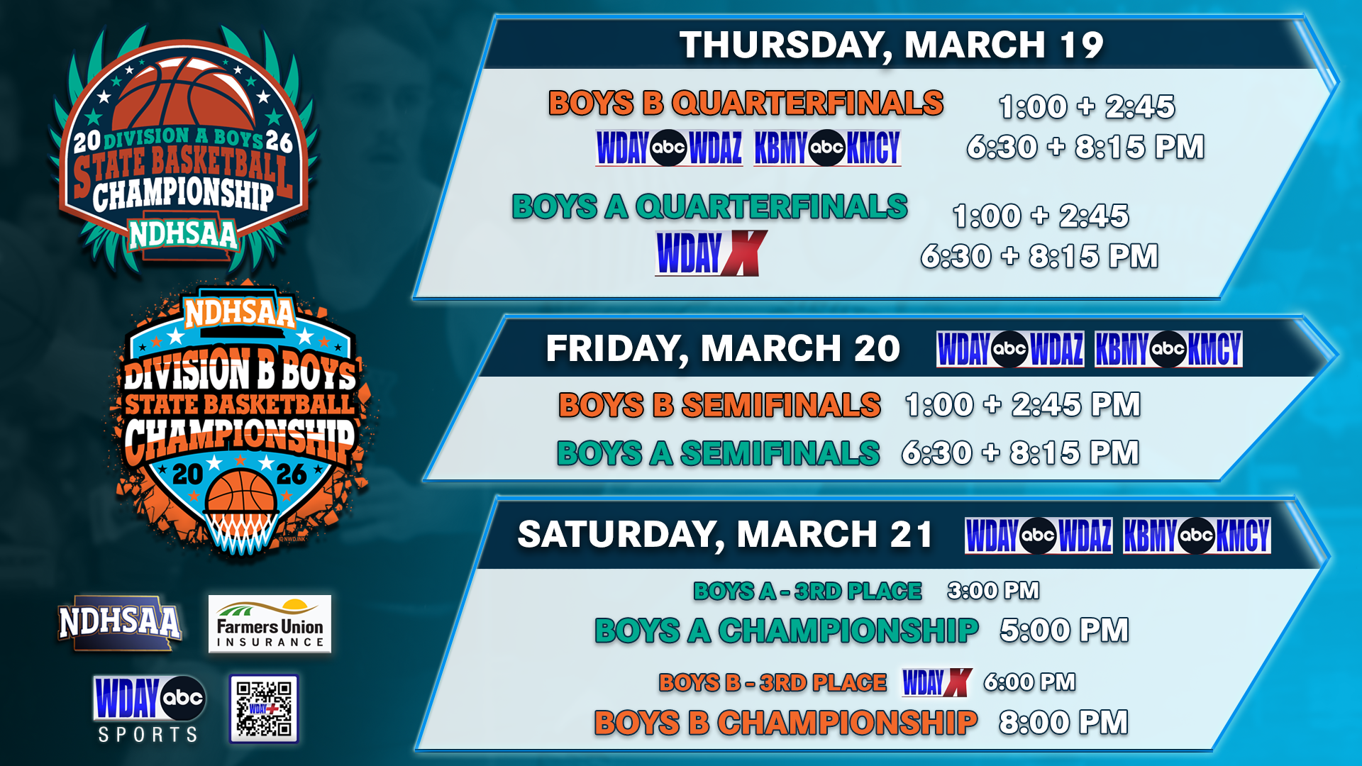 Watch the 2026 NDHSAA Division AA Boys and Girls State Basketball ...